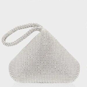 Evening Handbag Purse Clutch Wristlet Rhinestone Triangle Dressy Event Party